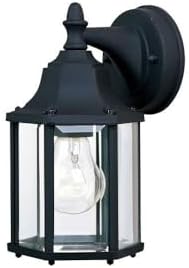 Maxim Cast-One Light Outdoor Wall Mount in Early American Style-5.5 Inches Wide by 10 inches high-Black Finish