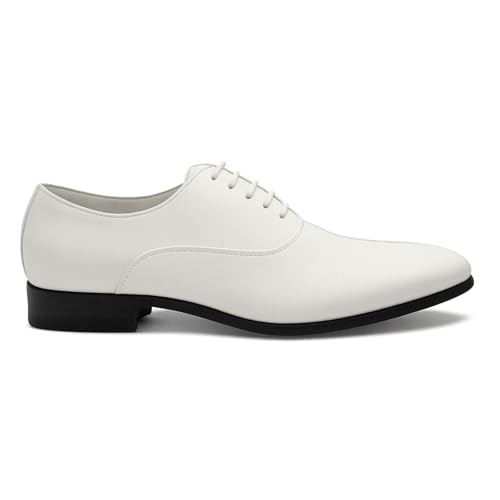 Zapatos formales Oxford para hombre de piel sintética con cordones y acabado de alta costura