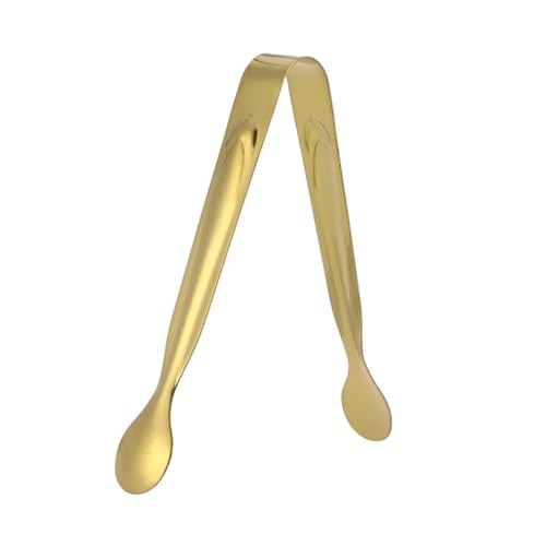 AUTSUPPL 6pcs Practical Stainless Steel Ice Tongs for Sugar Appetizers Cookies Golden Food Clamp for Home Store Bar Use Easy to Clean Dishwasher Safe