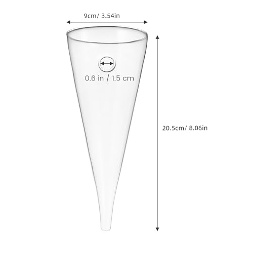 Image of Healeved Transparent Circular Cone Glass Vase, Wall Mounted Plant Propagation Station, Ideal Mother's Day Gift, 20.50 cm (H) x 9.00 cm (Diameter)