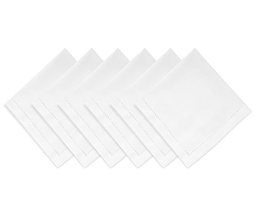 Servilletas de algodón blancas cuadradas 18x18 pulg, pack 6 miniatura 5