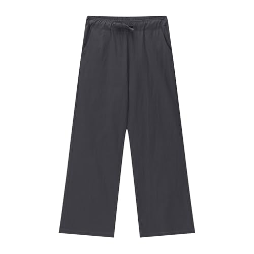 Straight Wide Leg Pants for Boys Elastic High Waist Solid Color LLLLLLL Y2k Streetwear Casual Trousers3