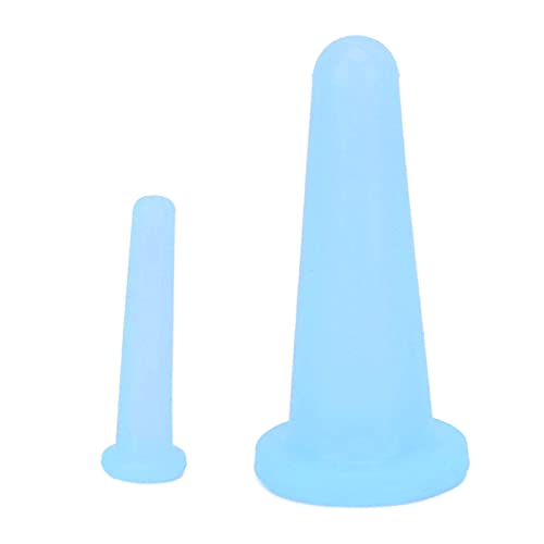 Copos de Massagem a VáCuo Facial, 2 PCS Conjunto de Ventosa de Silicone para Casa (Azul)