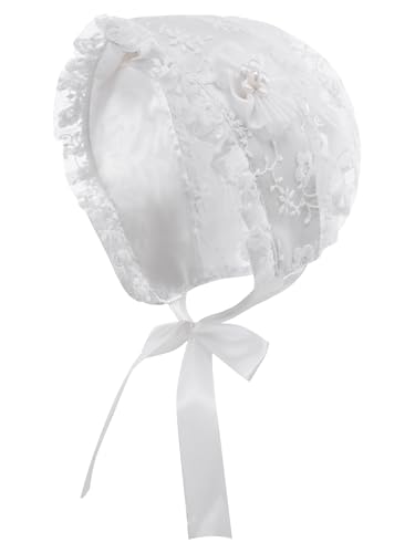 YiZYiF Baby Girl Lace Christening Bonnet