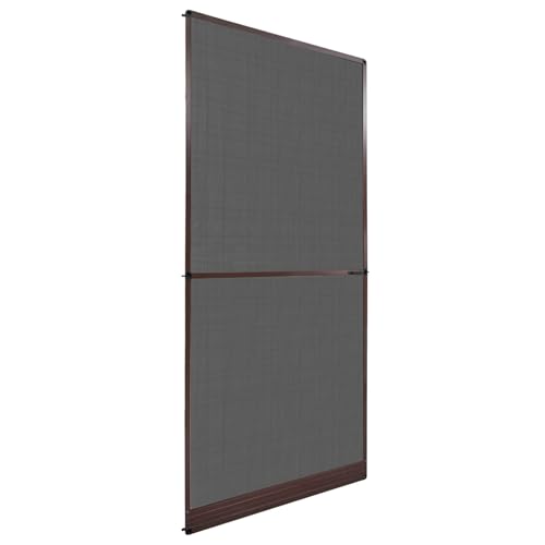 Moustiquaire pivotante en aluminium marron et noir 100 x 215 cm pour balcon