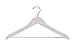 NAHANCO 8017WCHHU 17â€ Flat Wooden Suit Hanger with Attached Pant Bar, Swivel Chrome Hook, White (Pack of 25)