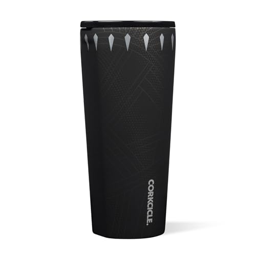 Corkcicle Disney Tumbler - Triple-Insulated Stainless Steel - Keeps Drinks Cold 9 Hours - Spill-Proof Lid - Reusable - Summer Drinkware Gift - Keeps Drinks Ice Cold - 24 oz - Black Panther