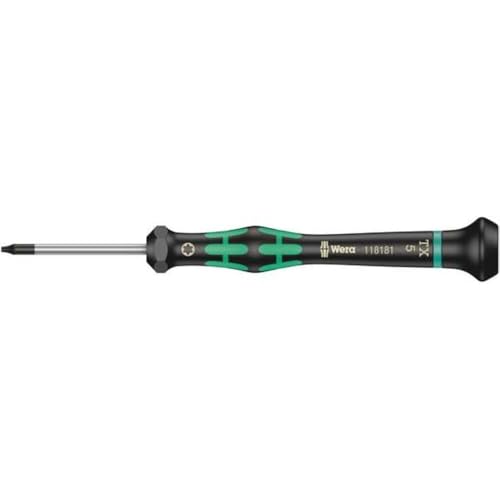 Wera 05118181001 Kraftform Micro 2067 Torx HF Electronics Precision Screwdriver, TX5 Head, 40mm Blade Length