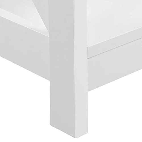 Miniatura 9 de Yaheetech Mesa De Consola Recibidor Mesa De Entrada Estrecha Vintage Mueble Auxiliar Madera Con Cajon Grande Para Salón, Entrada, Pasillo Blanco 80 30cm 80cm