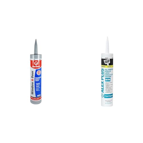 Red Devil 84650 10.1oz Gray and DAP INC 18152 10.1oz White Window & Door Siliconized Acrylic Caulk Bundle miniatura 1