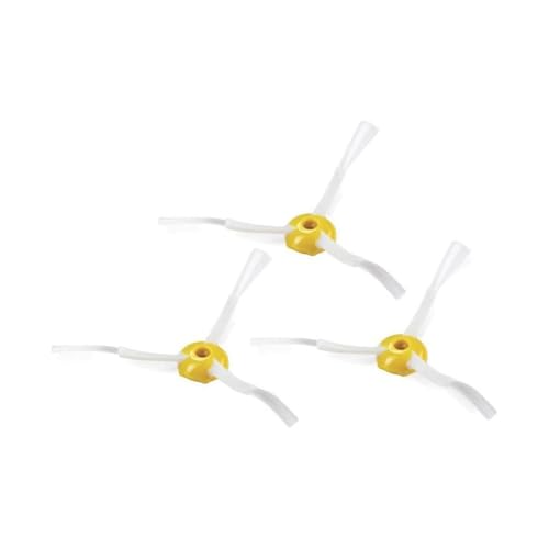 INF Confezione da 3 spazzole Laterali per iRobot Roomba Serie 500/600/700, Accessori di Ricambio, spazzole Laterali in ABS e Nylon, Bianco