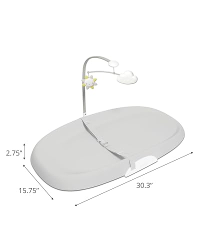 Image of Skip Hop Baby Changing Pad Nursery Style Wipe-Clean Contoured with Cushioned Foam, Non-Skid Base, Built-in Safety Belt & Tuck-Away Toy Bar Fits Standard Changing Tables, Grey