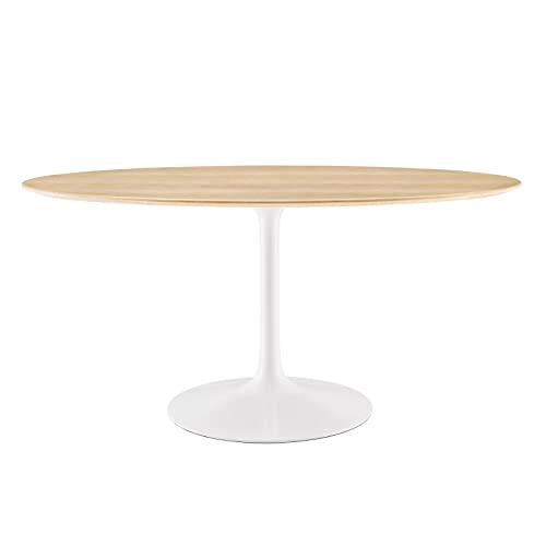 Modway Lippa Dining Table, 60', White Natural