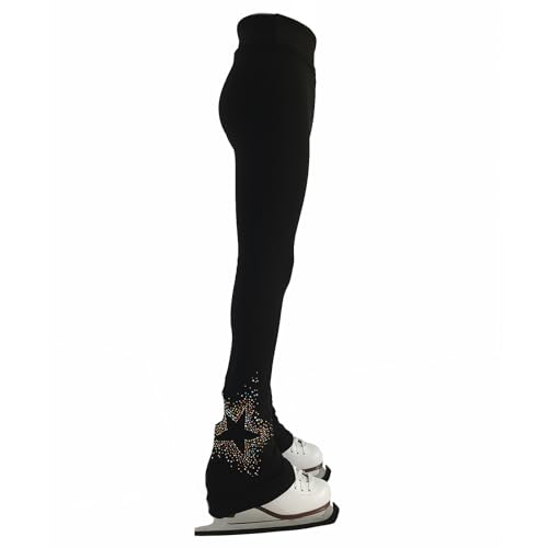 Pantalon patinage artistique fille LIUHUO noir en velours d'entraînement