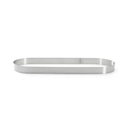 Aro oblongo perforado De Buyer de 30x11x2 cm para tarta rectangular 3