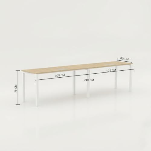 Image of Deskio Two Person Desk I 210 CM I Office Table I Workstation I Two People Office Table I Computer, Laptop Table for Office I MileOak I DIY
