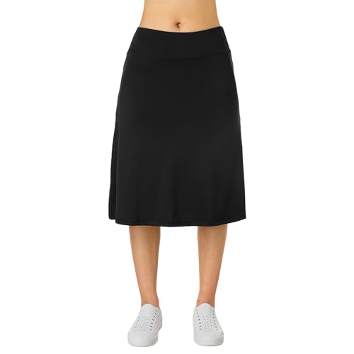 Women's Midi Knee Length Skirts with Zipper Pockets,26" Knee Length Skorts for Women Athletic Swim Skirts2