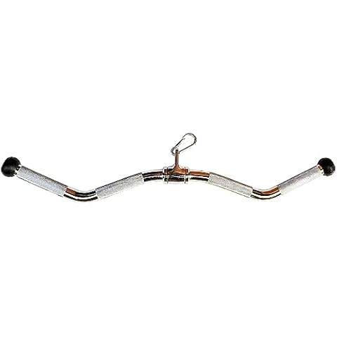 qibylift Barbell Cable Attachment for Cable Machines,LAT Pull Down Bar Cable Machine Attachments,Tricep Press Down Bar,Revolving Straight Curl Pulldown Bar with Rotating & Rubber Handle Grips Cover