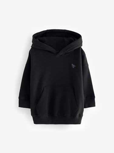 NEXT Jungen Standard Weiches langärmliges Kapuzensweatshirt Schwarz 80-86
