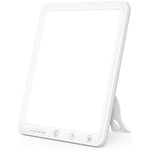 SAD Lamp, AUINSKY Sad Light Therapy Lamp, 10,000 Lux Daylight Lamp with 6 Timer Settings, 3 Color Modes, 5 Brightness Levels, Portable Sunlight Lamp with Touch Control, Memory Function Cover