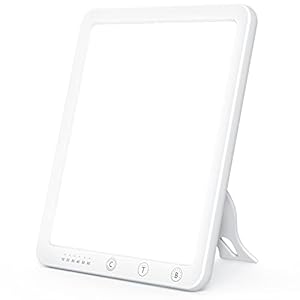 AUINSKY SAD Lamp, trieste lichttherapielamp, 10.000 lux daglicht met 6 timerinstellingen en instelbare helderheid en temperatuur van 3 kleuren, uv-lamp zonder zonlicht met controle