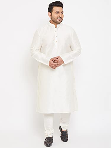 Image of VASTRAMAY Men's Silk Blend Solid Regular Kurta Pyjama Set