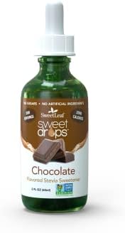 SweetLeaf Sweet Drops Chocolate Liquid Stevia Sweetener - Chocolate Stevia Drops, Zero Calories, Zero Sugar, Non-GMO, Gluten-Free, Keto Friendly, Chocolate Flavor Stevia - 2 Fl Oz