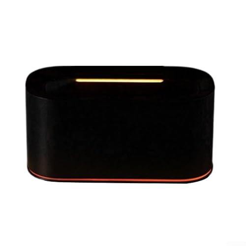 Difusor de aroma de llama de chimenea con tanque de agua de 220 ml, salida de niebla fría e iluminación LED de 7 colores para una experiencia relajante de aromaterapia (negro)