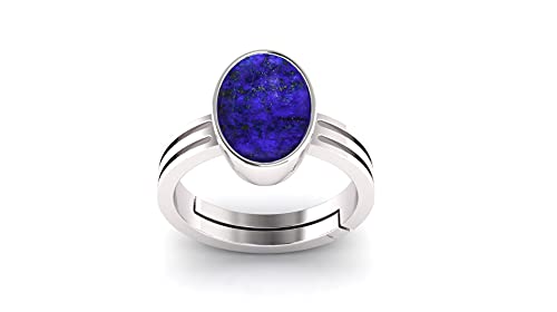Bague originale en lapis lazuli bleu précieux et réglable pour homme