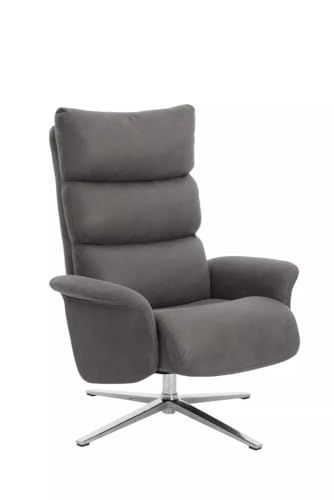 Hoclauho Relaxsessel mit Drehfunktion ergonomischer Fernsehsessel grau für Wohnzimmer – Bild 4