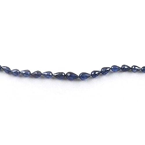 Zircon bleu briolettes en pierre naturelle goutte facettée perçage central SB3533