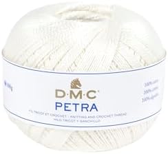 6 Pelotes 100 Gr - 100% Coton à Crocheter Blanc - 4