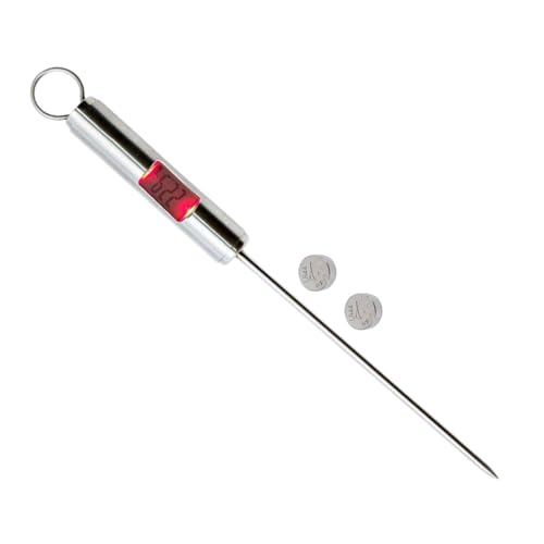 Medidor de temperatura instantáneo digital, medidor de temperatura de carne de lectura instantánea,Probador de temperatura de acero inoxidable con pantalla LCD retroiluminada - Sonda de