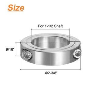 #US 2pcs Double Split Shaft Collar 1-1/2 ID Clamping Collar 2-3/8 OD Stainless Steel