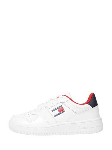 Baskets Cuir Tommy Jeans pour homme au style urbain blanc