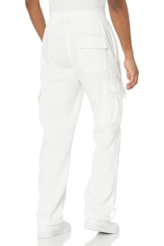 Image of Men's Cargo Sweatpants Casual Fleece Joggers Loose Fit Open Bottom Athletic Pants for Men with Pockets