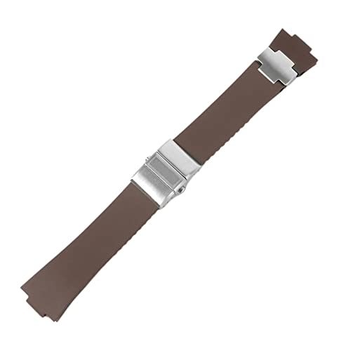 Bracelet montre Ulysse Nardin Marine en silicone marron 25x12mm de luxe
