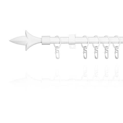Lichtblick Gardinenstange Lilie, 16 mm, ausziehbar, 1 läufig, 130-240 cm Länge, inklusive Wandhalter und Ringe mit Faltenleghaken Weiß Lichtblick Gardinenstange Lilie, 16 mm, ausziehbar, 1 läufig, 130-240 cm Länge, inklusive Wandhalter und Ringe mit Faltenleghaken Weiß