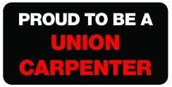 3pcs Proud to be a union carpenter funny hard hat/helmet vinyl decal sticker