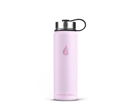 Image of HYDRO CELL Stainless Steel Insulated Water Bottle with Straw - For Cold & Hot Drinks - Metal Vacuum Flask with Screw Cap and Modern Leakproof Sport Thermos for Adults (Pink 24oz)