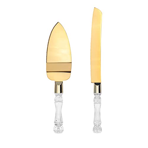 Wafjamf Cake Knife And Server - Elegant Wedding Cake Knife Set, Stainless Steel Blade And Acrylic Faux Crystal Handle For Wedding Birthdays Anniversary Thanksgiving Christmas #TOP25