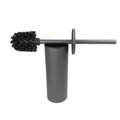 HYUREWF Automatic Toilet Bowl Brush and Holder, Toilet Brush Set with Aluminum Alloy Holder and Plastic Brush Floor Standing MUL