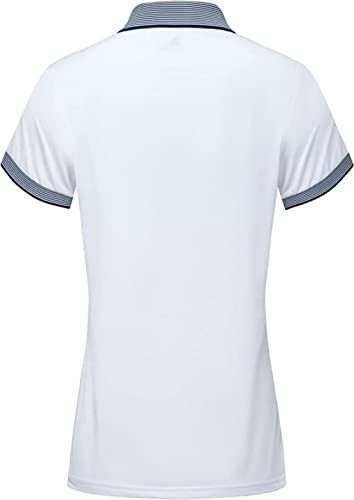 Igeekwell Womens Golf Polo Neck Collar With Zip Up Polo Short Sleeves Moisture Wicking Tennis Polo Shirts For Women Golf Clothes Golf Tees A-White Xl #TOP6
