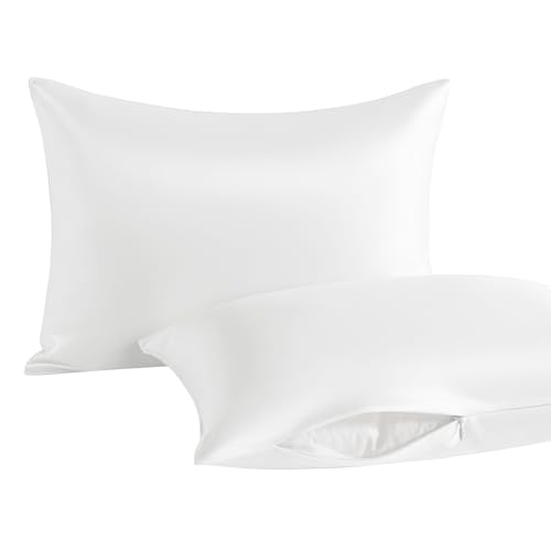 Image of NTBAY 2 Pack Pillows with Stain Pillowcases, Soft Cotton Down Alternative 13x18 Zippered Pillows for Sleeping in Crib Bed - Machine Washable - Breathable Travel Pillow, White