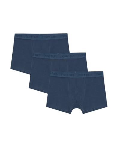 Image of Organic Basics Men's Core Trunks 3-Pack Underwear, Midnight Blue / Midnight Blue / Midnight Blue, M