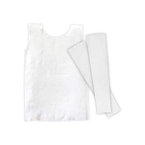 SmartKnitKIDS Calming Deep Pressure Input Compresso-T and Arm Sleeves - for Kids with Autism, ADHD or SPD (Large, Large, White) Cover