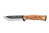 Tops Knives Fieldcraft by Brothers of Bushcraft Full Tang Fixed Blade- Black Traction Coating Finish- Black Kydex Sheath w/Rotating Spring Steel Clip (Tan Canvas Micarta Handle)