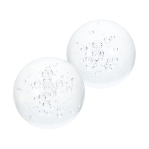 Yardwe Fontana Decorativa in con Bolle E Roccia Accessori per Acquari Fermacarte in Cristallo Meditazione E Uso Decorativo 2 Pezzi