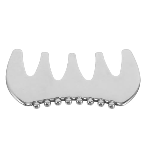 Gogogmee Raspador Gua Sha de Acero Inoxidable Peine Facial para Masaje y Esculpir Rostro, Herramienta de Masaje para Cuero Cabelludo y Cuidado Piel, Compacto y Portátil para Uso Diario y
