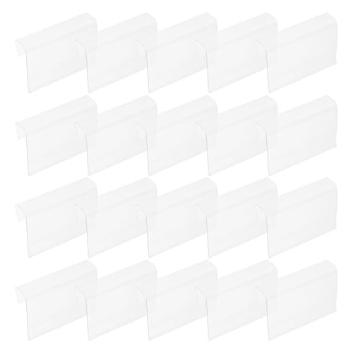 Porte-étiquettes clips robustes lot de 50 KICHOUSE en PVC transparent pour bord d'étagère de magasin